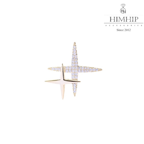 Trâm, Ghim Cài Áo Nhỏ HimHip 2 Ánh Sao Thanh Lịch HKCC Đính Phale 2,6*2,6cm nam nữ