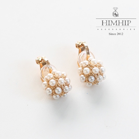 Khuyên Tai Nụ HimHip Chùm Trai Mini Hình Cầu Sang Trọng HKCC Mix Trai 1.2x1.2cm/2x1.2cm