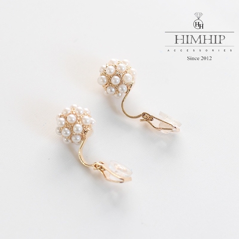 Khuyên Tai Nụ HimHip Chùm Trai Mini Hình Cầu Sang Trọng HKCC Mix Trai 1.2x1.2cm/2x1.2cm