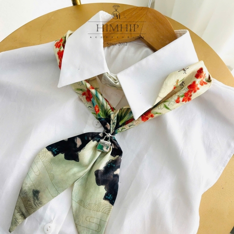 Khăn Lụa Tuban Lụa 129x7cm HimHip Khăn Thắt Túi Quà Tặng Khăn - 11