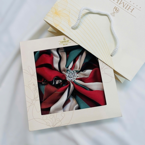 Set Quà HimHip Khăn Tuban Lụa Dài & Cài Khăn Kèm Túi Hộp Thiệp - 403