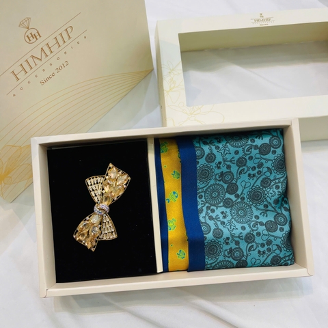 Set Quà HimHip Khăn Tuban Lụa Dài & Kẹp Tóc Kèm Túi Hộp Thiệp - 21