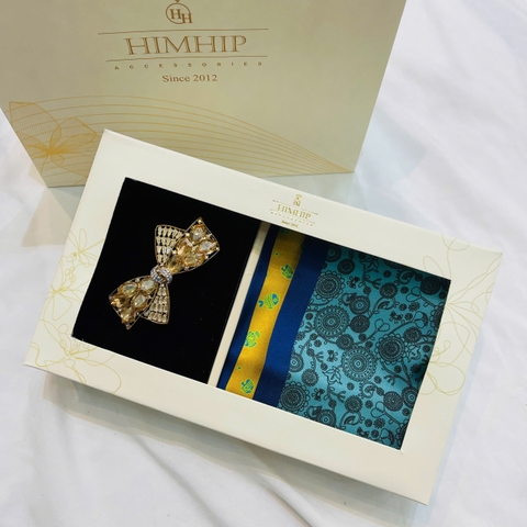 Set Quà HimHip Khăn Tuban Lụa Dài & Kẹp Tóc Kèm Túi Hộp Thiệp - 21