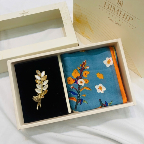 Set Quà HimHip Khăn Tuban Lụa Dài & Kẹp Tóc Kèm Túi Hộp Thiệp - 22