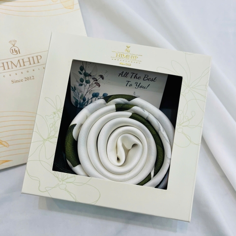 Set Quà HimHip 20/10 Khăn Lụa Vuông 70x70cm Kèm Túi Hộp Thiệp - 127