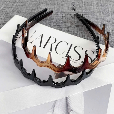 Bờm Tóc HimHip Composite Uốn Sóng Dáng Trơn Đơn Giản 2.5cm