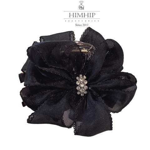 Kẹp Càng Cua HimHip Composite Hoa Vải Nơ Gắn Khóa Phale Thanh Lịch 11x9cm