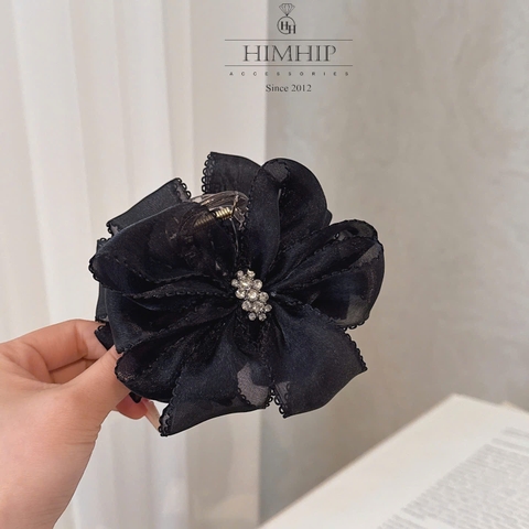 Kẹp Càng Cua HimHip Composite Hoa Vải Nơ Gắn Khóa Phale Thanh Lịch 11x9cm