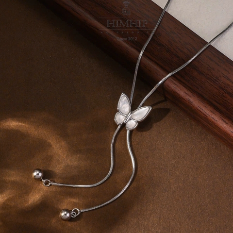 Vòng Cổ HimHip HKCC Dây Rút Sợi Mì Chốt Hồ Điệp Nhỏ Thanh Lịch 75cm