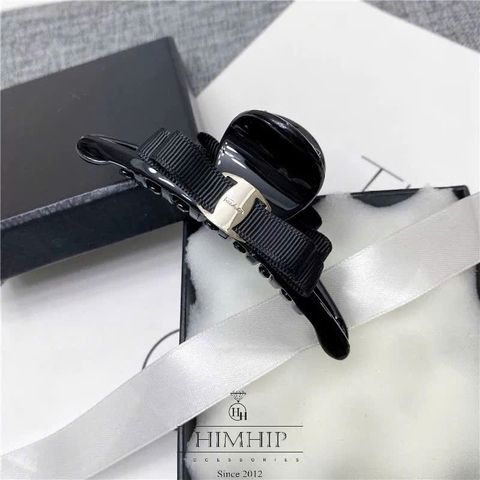 Kẹp Càng Cua HimHip Composite Dáng Dẹt Gắn Nơ Hai Lớp Khuy HKCC