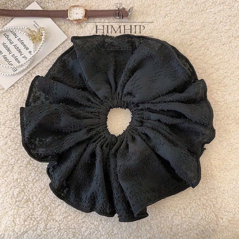 Scruchies HimHip Vải Hoa Cốm Một Lớp Thanh Lịch 21cm