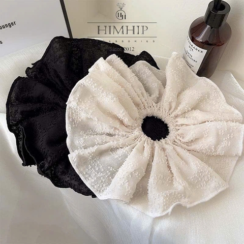 Scruchies HimHip Vải Hoa Cốm Một Lớp Thanh Lịch 21cm