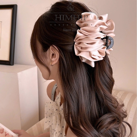 Kẹp Càng Cua HimHip Composite Xếp Vải Nhiều Lớp Thanh Lịch 16 Răng 12.5x8cm