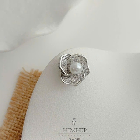 Pin Cài Tự Hít HimHip HKCC Hoa Trà Nhỏ Nụ Giả Trai Gắn Hạt Phale 1.5cm