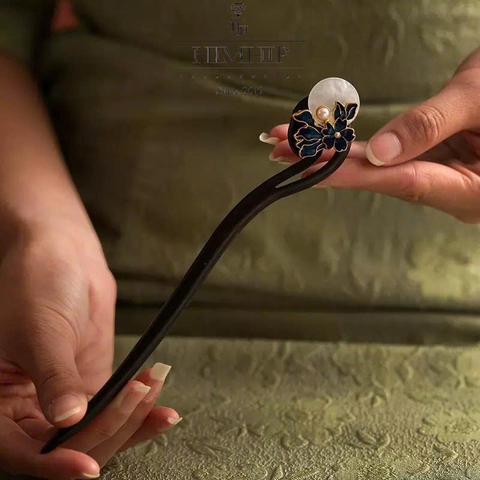 Trâm Cài Tóc HimHip Nguyệt Hạ Hoa Sương Kèm Hộp Phụ Kiện Áo Dài