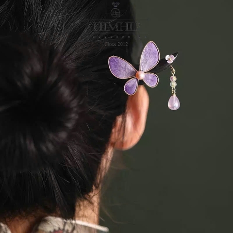 Trâm Cài Tóc HimHip Điệp Tử Ngọc Châu Kèm Hộp Phụ Kiện Áo Dài