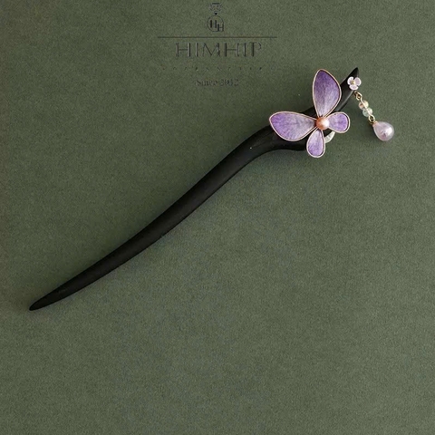 Trâm Cài Tóc HimHip Điệp Tử Ngọc Châu Kèm Hộp Phụ Kiện Áo Dài