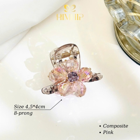 Kẹp Càng Cua HimHip Composite Hoa Đào Phale Thanh Lịch 8 Răng 4.5x4cm