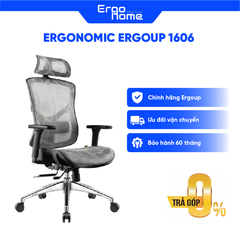 Ghế Công Thái Học Ergonomic Ergoup 1606 – hàng chính hãng Ergoup bảo hành 5 năm