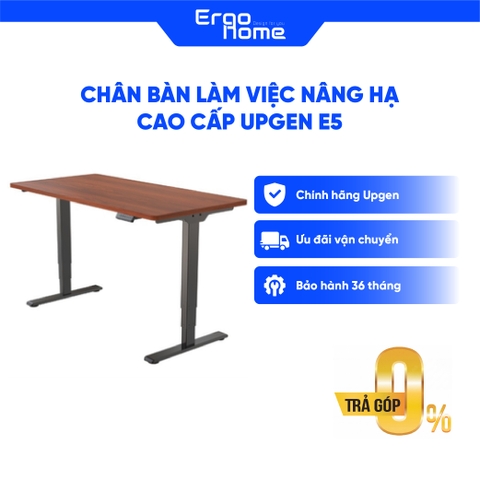 Bàn Làm Việc Nâng Hạ ERGOHOME – UPGen E5  (Premium - 3 Stages) - Mặt bàn gỗ 1M4 / 1M6