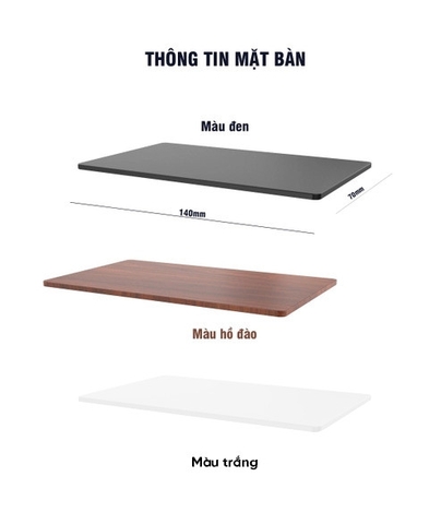 Mặt bàn làm việc Công Thái Học HDF có 2 màu kích thước 140x70x2,5