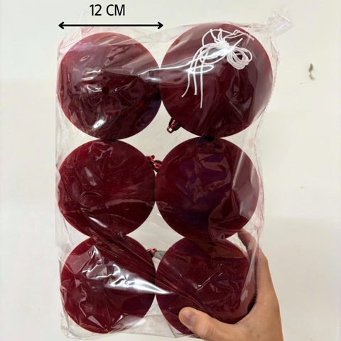 Châu Giáng Sinh - Nhung - 6 Trái - 12 cm (No box) - MC
