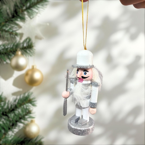 Đồ Treo Giáng Sinh Bằng Gỗ Thủ Công - Lính Chì  - Trắng - MC