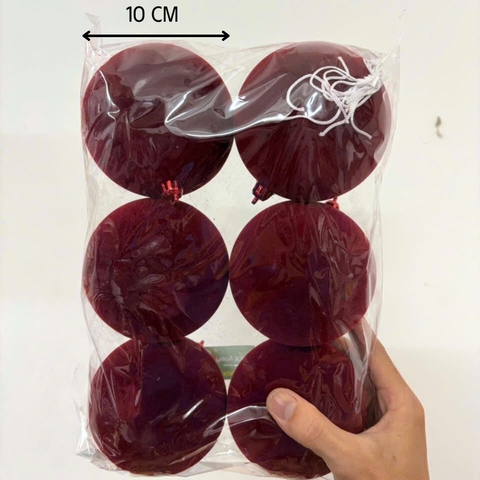 Châu Giáng Sinh - Nhung - 6 Trái - 10 cm (No box) - MC
