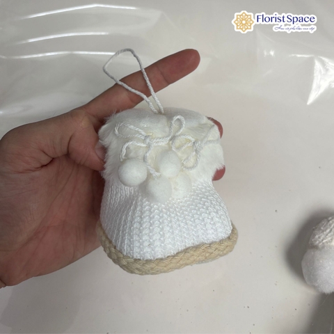 Dây Treo Giáng Sinh - Bốt Len Trắng - MC