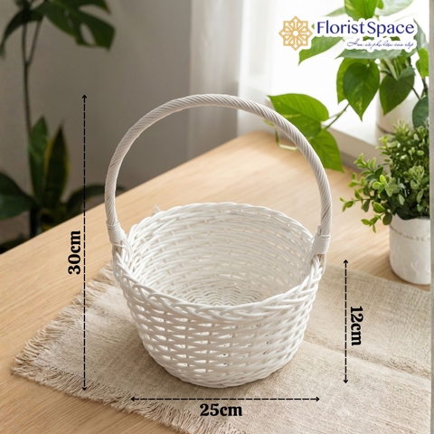 Giỏ cói đan bèo trắng có quai xách - KCK