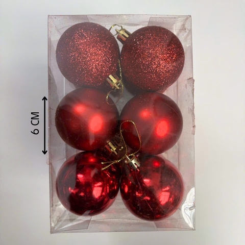 Hộp Châu Giáng Sinh - 6 Trái - 6 cm - MC