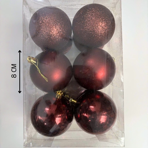 Hộp Châu Giáng Sinh - 6 Trái - 8 cm - MC