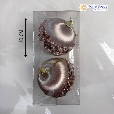 Hộp Châu Giáng Sinh Ánh Kim Đính Ngọc - 2 Trái - 10 cm - MC