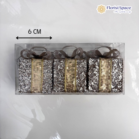Hộp Châu Giáng Sinh Hộp Quà Nhỏ - 3 Trái - 6cm - MC