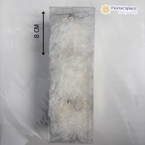 Hộp Châu Giáng Sinh Lông Vũ - 3 Trái - 8 cm - MC