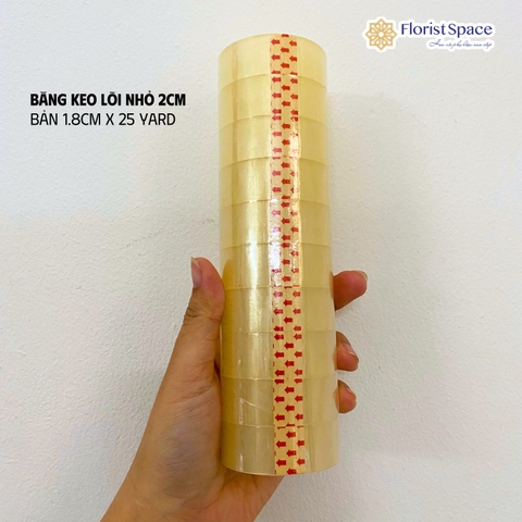 Băng keo làm hoa, keo VPP, lõi nhỏ 2cm, cuộn bề ngang 1.8cm, dài 25 yard - Set 10 cuộn - KCK