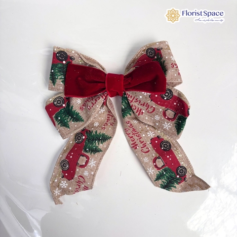 Nơ Handmade Vải Canvas Trang Trí Thông Noel - 17cm x 15cm - MC