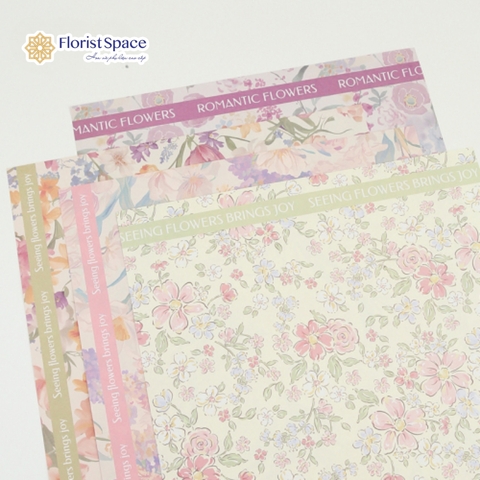 Giấy Kraft Họa Tiết Hoa