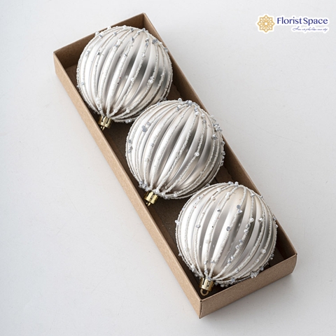 Hộp Châu Bạc Kết Hạt - 3 Cái - 8cm - MC