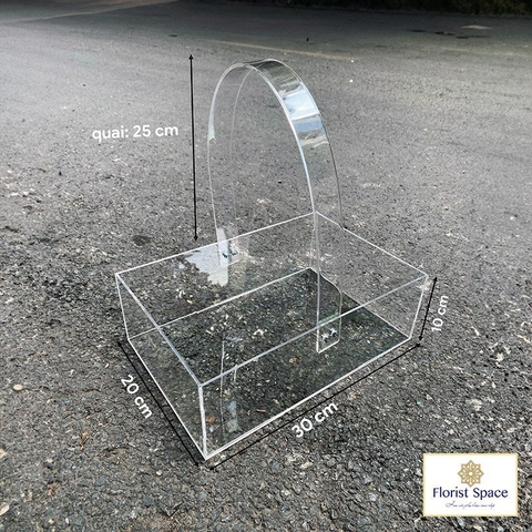 Khay Mica Trong Suốt Chữ Nhật Có Quai 30 x 20 x10 - KCK