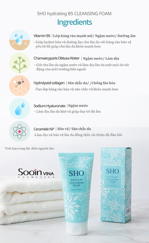 Sửa rửa mặt tạo bọt cấp ẩm SHO B5 Cleansing Foam