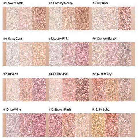 Hộp phấn mắt nhũ 3 màu UNNY CLUB TRIPLE SHADOW