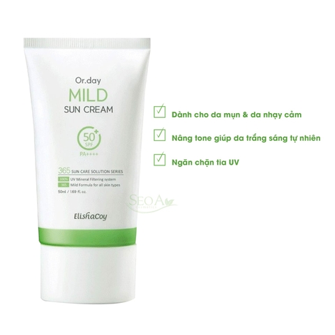 Or.day Mild Sun Cream (50mL) - Cản tia UV, dưỡng trắng nâng tone da