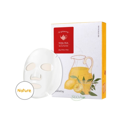 Elishacoy Skin Tea  Mask Yuja Tea - Mặt nạ làm sáng  da dưỡng trắng mịn màng,  cung cấp vitamin C