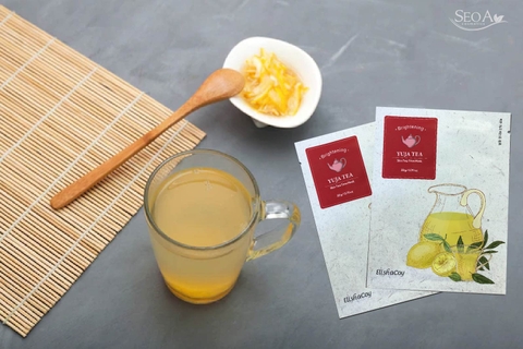 Elishacoy Skin Tea  Mask Yuja Tea - Mặt nạ làm sáng  da dưỡng trắng mịn màng,  cung cấp vitamin C