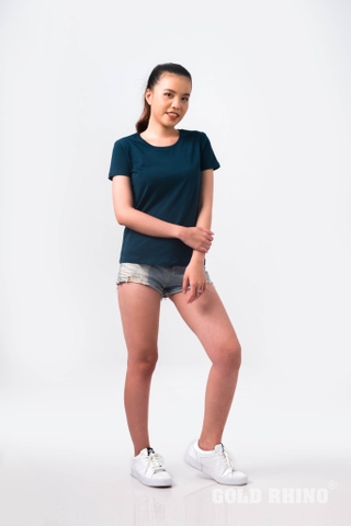 Áo Thun Nữ Cổ Tròn Màu Lam Japan