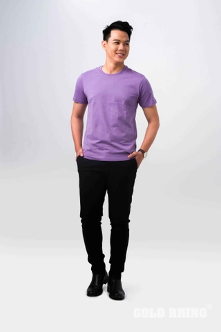 Áo Thun Nam Cổ Tròn Màu Tím Lavender