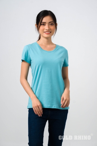 Áo Thun Nữ Cổ Tròn Màu Ngọc Lam