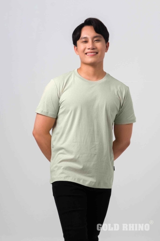 Áo Thun Nam Cổ Tròn Màu Bơ Sữa