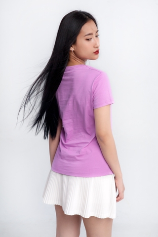 Nữ T-shirt - Cổ tròn - Tím Violet